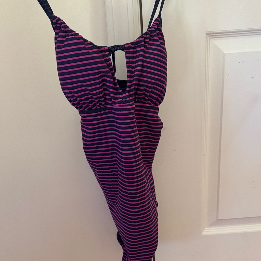 GAP Pink and Navy Striped Kids One Piece